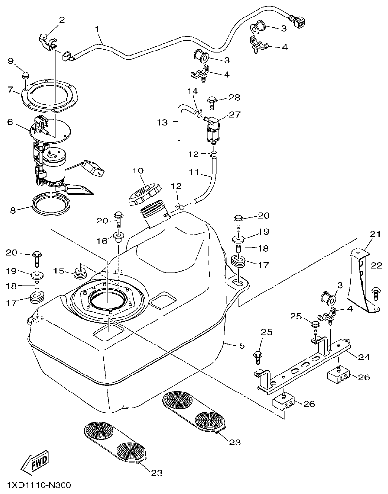 Yamaha VIKING1XP9_2014 FUEL TANK parts diagram